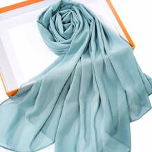 1pc Solid Soft Chiffon Scarf For Daily Casual Life Women Hijab - Multicolor - View 19