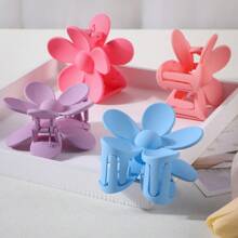4pcs Teen Floral Hair Clips, Colorful Flower Design Hair Claws For Girls Daily Use - Multicolor - View 8