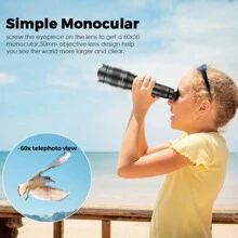 APEXEL 60倍長焦鏡頭強大望遠鏡遠距離攝像頭，適用於觀鳥露營，手機望遠鏡鏡頭附三腳架，與iPhone小米三星華為和大多數智慧型手機兼容 - 黑色 - 查看 7