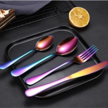 Juego De Cubiertos De Acero Inoxidable 24 Unidades Grueso - Multicolor - Ver 5