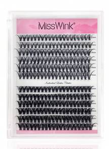 Miss Wink 30D+40D Mi Giả Riêng Lẻ 12-16mm Hỗn Hợp 240 Chiếc Mi Giả Tự Nhiên & Mềm C/D 0.07mm Làm Thủ Công Cho Trang Điểm Hàng Ngày Mi Giả Sợi Cong Riêng Lẻ Phong Cách Anime - màu đen - Xem 2