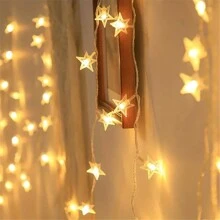 1pc Star Shaped Fairy String Lights For Room, Living Room, Bedroom, Garden, Party Decoration, Battery Operated (Batteries Not Included) - Multicolor - View 2