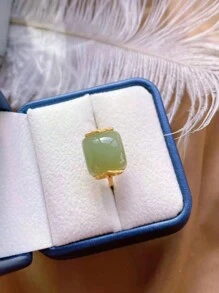 1枚復古優雅的無名指古典如意仿和田玉戒指 - 單戒 - 查看 6