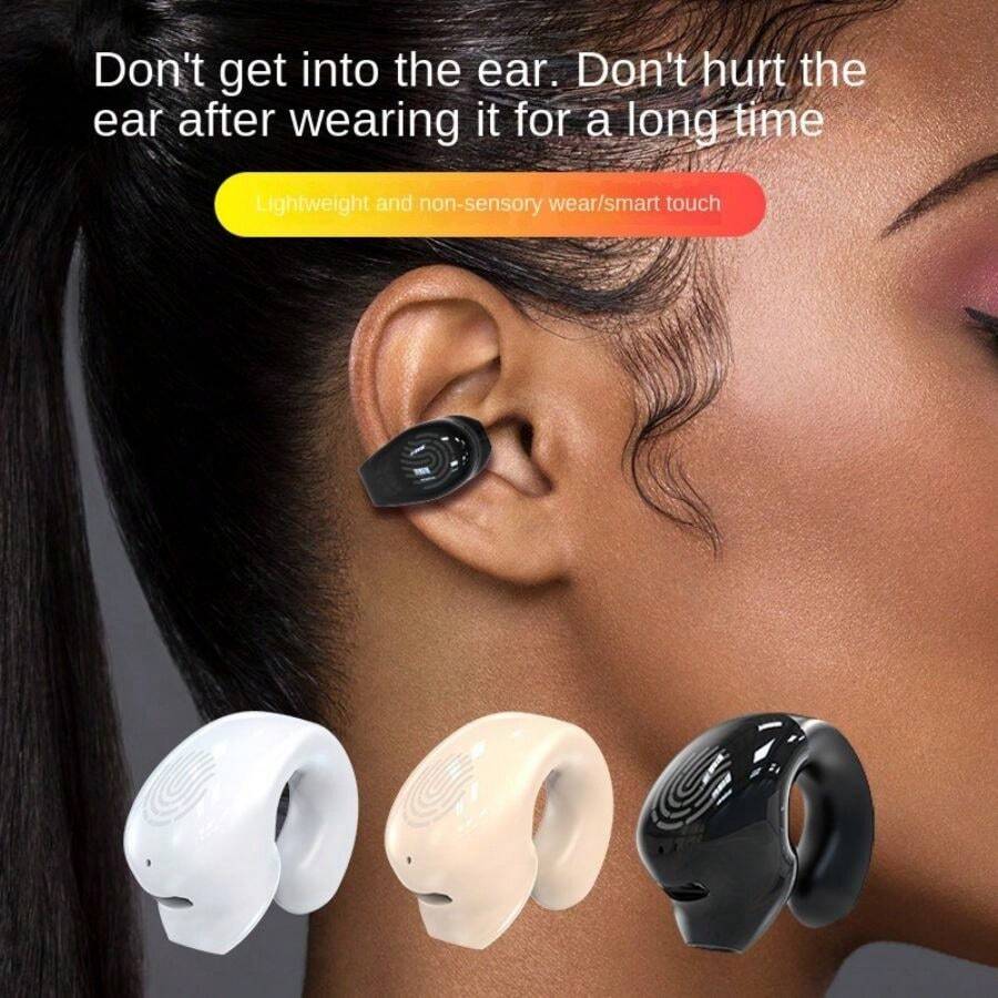 1 Pc Single Earbud Wireless Headphone TWS With Microphone, Handsfree Headset For Running Fitness Gym Christmas Gifts For Men Women - 卡其色 - 查看 1