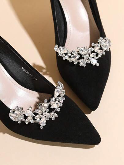 可拆式鞋裝飾/配件金色金屬鞋夾附水鑽涼鞋/鞋子維修零件