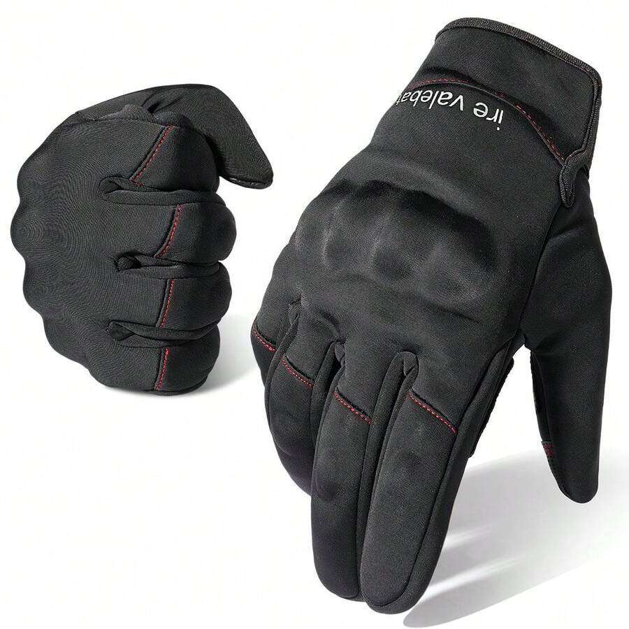 GUMAO Winter Windproof And Water-proof Cycling Gloves, Knuckle Shell Protection, Touch Screen Compatible, Warm, Non-slip, Suitable For Cycling, Motorcycle Riding, Outdoor Skiing And Hiking - Black - View 1