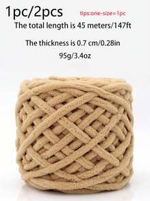 1pc/2pcs Diy Ice Bar Craft Yarn, Knitting Yarn, Crochet Thread, Chunky Wool - Khaki - View 3