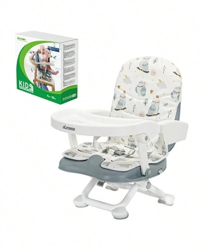  UBRAVOO Portable High Chair 6 Months Plus, Lightweight Baby Booster Seat With Removable Tray, Easy Clean Folding Booster Chair For Babies Toddlers