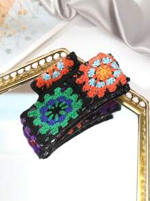 1pc Knitted Flower Hair Claw (Random Color/Position) Summer Outfits Hair Clips Beach Accessories - Multicolor - View 12