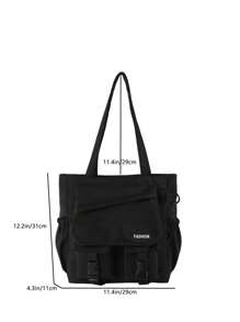 Túi đeo vai và đeo chéo thời trang dành cho nữ, thiết kế nối với sức chứa lớn, thích hợp đi học, đi làm, mua sắm, v.v. (Khóa kéo, lớp lót bên trong, vừa với điện thoại, ví quần short, mỹ phẩm, v.v.), túi tote cho học sinh, nhiều ngăn, hoàn hảo cho bãi biển, đi học, đi làm và sử dụng hàng ngày - màu đen - Xem 4