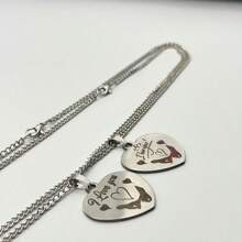2pcs New Fashion Simple Ghost Pendant Couple Necklace, Valentine's Day Gift For Women