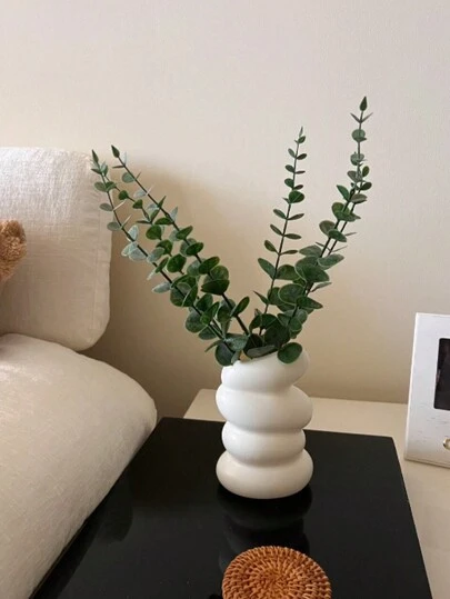 1個實色塑料花瓶,適用於客廳、辦公室、陽台、花藝、桌面裝飾、臥室、創意花器、乾濕花瓶