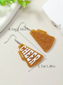 1 Pair Fashion Acrylic Horn-Shaped "CHEER" Letter Pattern Earrings - Earrings - View 5