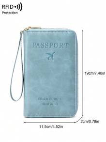 CHARM INFINITE RFID Anti-Theft Brush Creative Aircraft Passport Bag Fashion Wallet Ticket Credit Card Bag Multifunctional Zipper Passport Holder With Wrist Strap Travel Stuff Travel Organiser Travel Items Travel Wallet Passport Holder Passport Wallet Beach Vacation Bag Summer