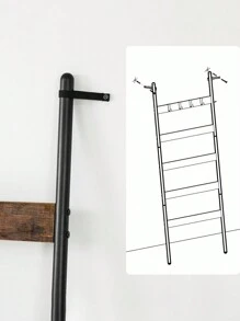 VASAGLE Étagère échelle inclinée, Porte-Serviettes, 5 Niveaux, Largeur 65 cm, Cadre en Acier, pour couvertures, Serviettes, Foulards, Style Industriel, Marron Rustique et Noir - Bordeaux - Voir 7