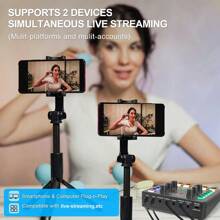 Audio Mixer,Audio Interface With DJ Mixer Live Sound Card Effects And Voice Changer,Podcast Equipment Bundle Stereo DJ Studio Streaming,Prefect For Live Streaming/Podcasting/Gaming(800mAh Battery)