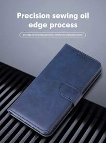 Ốp lưng điện thoại giả da dạng gập có chân đế, tương thích với iPhone 16 dành cho nam, tương thích với iPhone 11/12/13/14/15 Pro Max, S24U, tương thích với Oppo, tương thích với Vivo, tương thích với Redmi Note 11/12 Pro, phiên bản quốc tế, không phải phiên bản nội địa. - Màu xanh lam - Xem 8