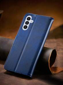 Ốp lưng điện thoại giả da dạng gập có chân đế, tương thích với iPhone 16 dành cho nam, tương thích với iPhone 11/12/13/14/15 Pro Max, S24U, tương thích với Oppo, tương thích với Vivo, tương thích với Redmi Note 11/12 Pro, phiên bản quốc tế, không phải phiên bản nội địa. - Màu xanh lam - Xem 2