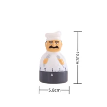 1pc White Chef Timer, Cute And Exquisite Design, Time Setting, Timing Reminder, High-Pitched Ringing, Mechanical Brake, Battery-Free, Suitable For Chefs, Bedrooms, Study Rooms, And Workouts - White - View 8