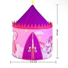 Children's Tent Folding Tent For Children With Pink Castle Design - Pink - View 6