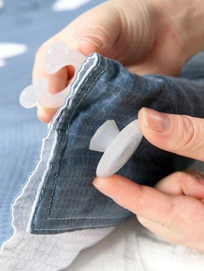 4入組被子固定扣,被套防滑透明固定裝置,安全無針隱形床單固定裝置