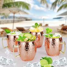 1PC.60/350/530ML-- Mule Mugs , Hammered Copper Cups With 304 Stainless Steel Lining And Golden Brass Handles, Perfect For Cold Drinks, Bars, Parties, Gifts
