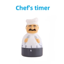 1pc White Chef Timer, Cute And Exquisite Design, Time Setting, Timing Reminder, High-Pitched Ringing, Mechanical Brake, Battery-Free, Suitable For Chefs, Bedrooms, Study Rooms, And Workouts - White - View 1