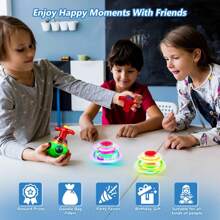 圣诞装饰 1 件 LED 陀螺玩具，七彩闪光陀螺，带发射器的音乐旋转玩具，适合儿童礼物，儿童男孩女孩玩具（部分零件随机发送）学校用品 - 藍色 - 查看 6