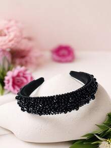 1 Nữ Ngọc Trai Đen Trang Trí Băng Đô Thời Trang Cao Cấp Dành Cho Hàng Ngày, Dự Tiệc Và Khiêu Vũ Thanh Lịch - màu đen - Xem 4