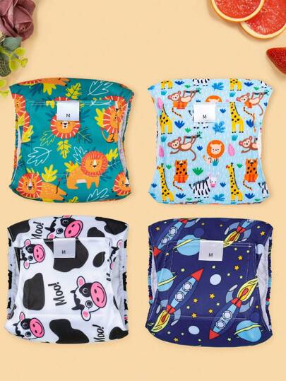 3pcs Random Color Dog Leak-Proof Cloth Diapers Male Dog Sanitary Pants Combination Pack