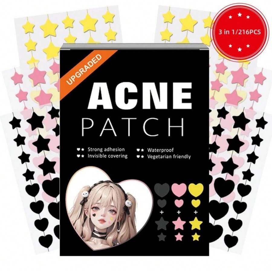 216 chiếc Miếng dán trị mụn để che mụn và vết thâm, Miếng dán che khuyết điểm cho mặt và da Miếng dán mụn cho mụn trứng cá - 216 CÁI - Xem 1
