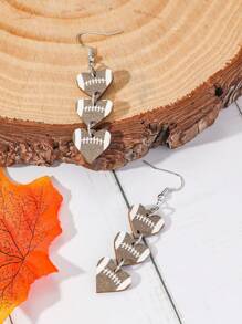 1雙復古木頭三色調南瓜形狀耳環,合適適合萬聖節和感恩節禮品適合女士