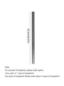 1 Pair/4 Pairs Stainless Steel Chopsticks, Sushi Chopsticks, Suitable For Home Kitchen And Hotel,Kitchen,Christmas Gift,School Supplies - Black - View 2