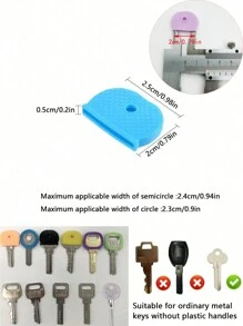 Bộ 5 Màu Sắc Ngẫu Nhiên Silicone Co Giãn Chìa Khóa Chống Nước Nắp Chìa Khóa Mặt Dây Chuyền Nhận Dạng Phân Loại Bảo Vệ Móc Khóa - Nhiều màu - Xem 2