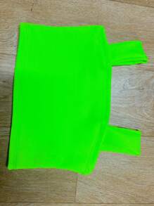 conjunto shorts e croped neon verao meninas - Verde - Visão 4