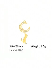 1個不鏽鋼可愛動物貓掛墜,適用於自製珠寶,適合項鍊,耳環,帽子裝飾,批發 - 貓咪系列 - 查看 29