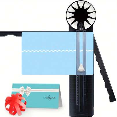 黑色紙張切割機，卡片紙剪，迷你手工剪切工具，12合1卡紙紙張切割機