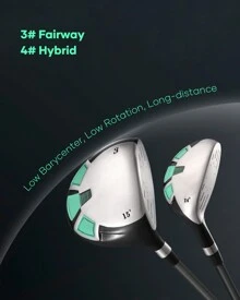 Golf Club Set For Men 13-Piece Complete Golf Set For Right Handed With Stand Bag & 3 Bonus Head Covers - Green - View 5