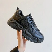 Của phụ nữ Mới Mùa Xuân Nhẹ , Thoải mái , Không trượt , Giảm xóc Giúp đỡ thấp Giày Chunky - màu đen - Xem 3