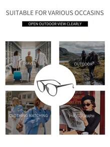 1pc Women Oval Fashion Photochromic Glasses For Stylish Daily Accessories For Summer Beach Vacation,Outdoor,Travel
