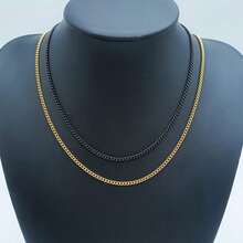 Corrente Grumet 3mm Aço Inox Dourado Prata e Preto em Masculino/Feminino - Dourado - Visão 2