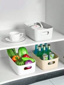 Plastic Storage Bins,Versatile Kitchen Pantry Organization And Storage,All-In-One Lidded Plastic Storage Bins Set White Desk Basket Box Drawer Organizer Kitchen Container With Handles Removable Lids Decorative Clothes Laundry Closet Cabinet Shelf Cube - Multicolor - View 8