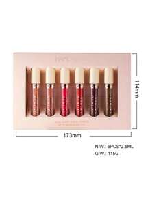 HANDAIYAN  6 Piezas Pintalabios Mate de Larga Duració Barras de Labios Impermeable Kit para Mujeres San Valentín Cumpleaños,Matte Liquid Lipstick 6PCS Nude Brown Velvety Lip Gloss Kit Long-Lasting Wear Non-Stick Cup and Not Fade Lipstick Set for All Undertone ,Pintalabios Mate - Beis - Ver 9