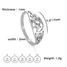 1pc Stainless Steel Vintage Pentagram Ring, Unisex Fashionable Hiphop Amulet Finger Ring, Couple/Holiday Gift