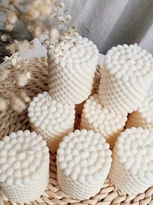 1 件 3D 圆柱蜡烛模具 DIY 硅胶蜡烛模具树脂模具 3D 艺术蜡香味蜡烛制作模具硅胶手工皂模具 - 彩色 - 查看 9