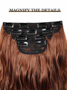 Clip In Hair Extensions,22 Inch Orange Brown Hair Extensions 4PCS/Set Curly Hair Extension Soft And Natural Hair Extensions For Women,Heat Resistant Synthetic Hairpiece - Rust Brown - View 6