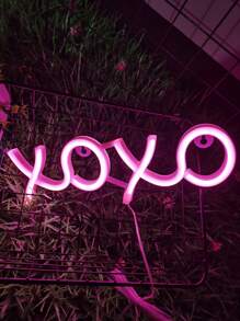 1 chiếc đèn LED neon XOXO màu hồng, dùng pin/USB, đèn ngủ nhỏ lãng mạn cho gia đình, ngày lễ, sinh nhật, quán bar, tiệc tùng, phòng ngủ, phòng chơi game, trang trí phòng khách. - Hồng - Xem 5