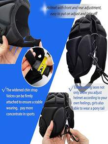 1PC Soft Shell Flag Football Helmet 7v7 Rugby Helmet Scrum Cap Soccer Padded Headgear Adjustable Head Protector For Adults-Blue - Blue - View 7