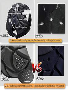 1PC Soft Shell Flag Football Helmet 7v7 Rugby Helmet Scrum Cap Soccer Padded Headgear Adjustable Head Protector For Adults-Blue - Blue - View 8