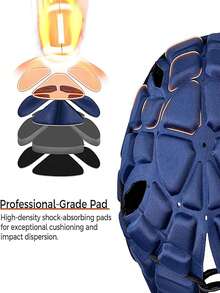 1PC Soft Shell Flag Football Helmet 7v7 Rugby Helmet Scrum Cap Soccer Padded Headgear Adjustable Head Protector For Adults-Blue - Blue - View 5